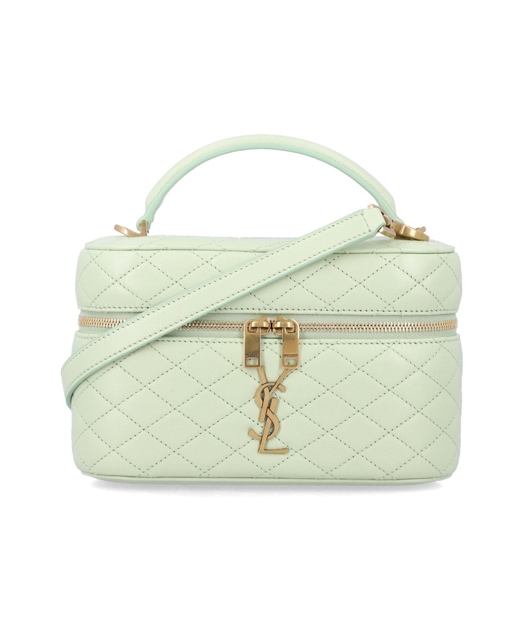 SAINT LAURENT Зеленая кожаная сумка через плечо, фото 1