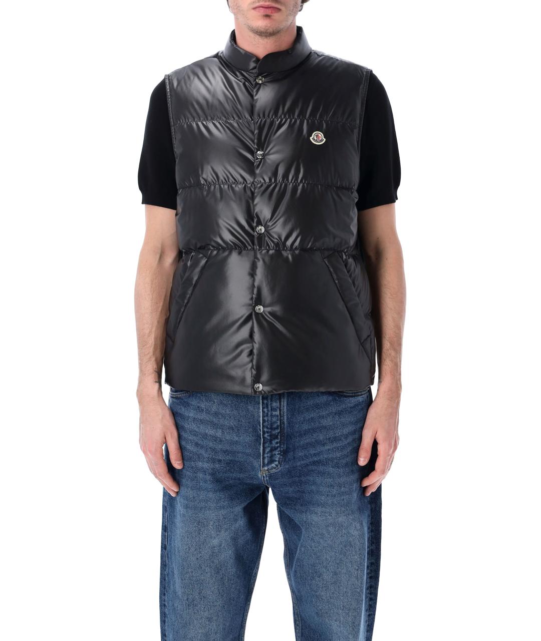 MONCLER Черный полиэстеровый жилет, фото 1