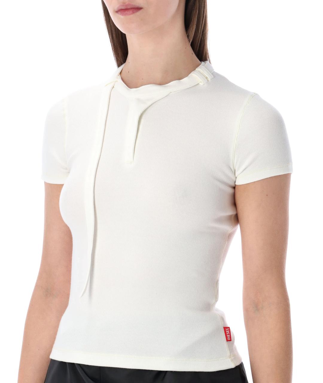 DIESEL Белая хлопковая футболка, фото 3