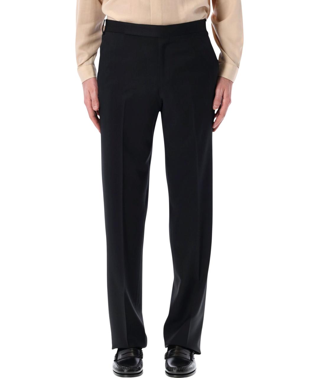 LARDINI Черные шерстяные повседневные брюки, фото 1