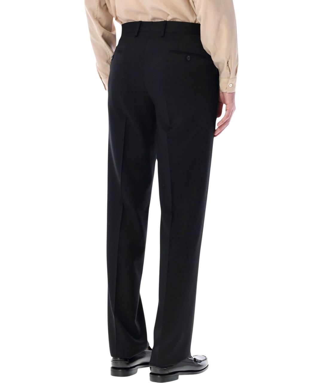 LARDINI Черные шерстяные повседневные брюки, фото 2