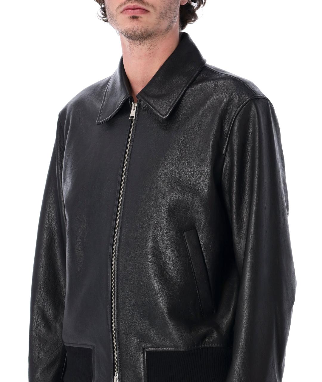 Ami Paris Черная кожаная куртка, фото 3