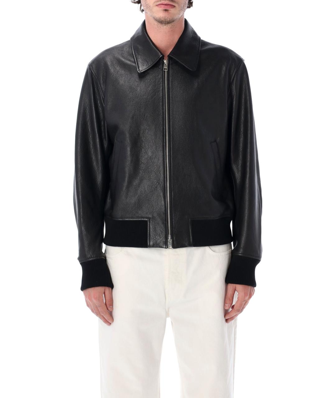 Ami Paris Черная кожаная куртка, фото 1