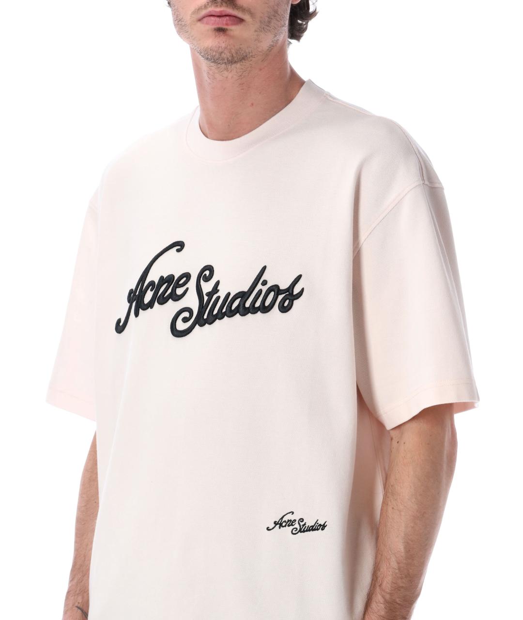 ACNE STUDIOS Розовая хлопковая футболка, фото 3