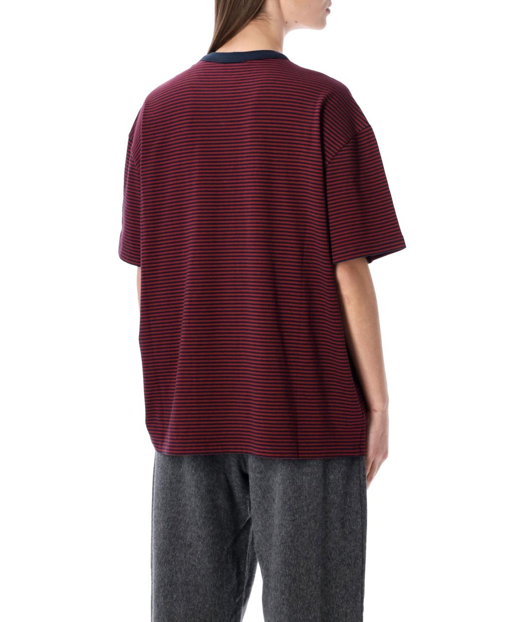 PRADA Бордовая хлопковая футболка, фото 2