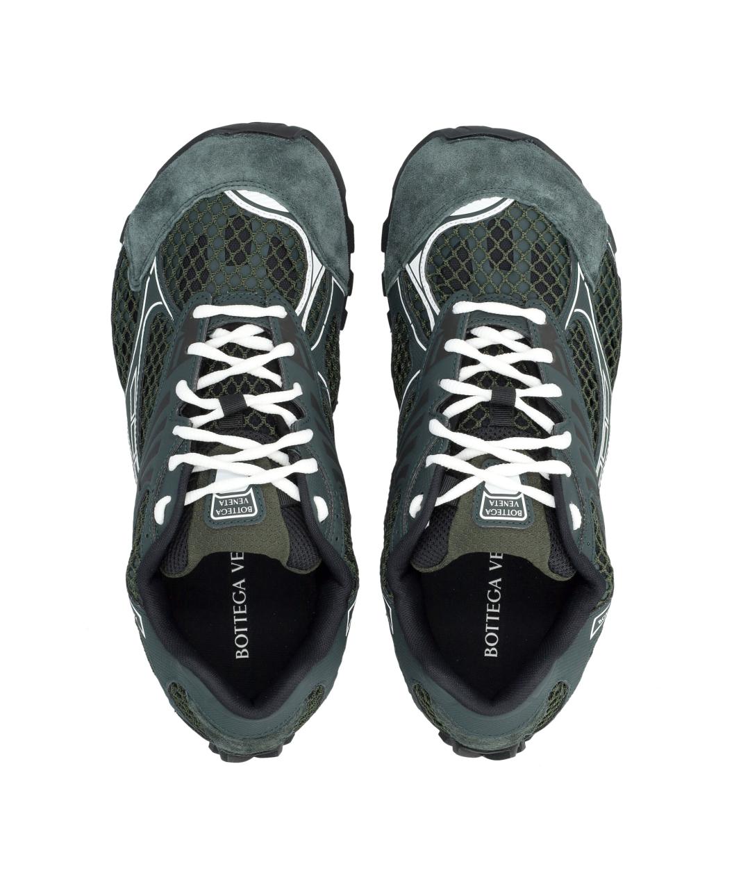 BOTTEGA VENETA Зеленые синтетические низкие кроссовки / кеды, фото 2