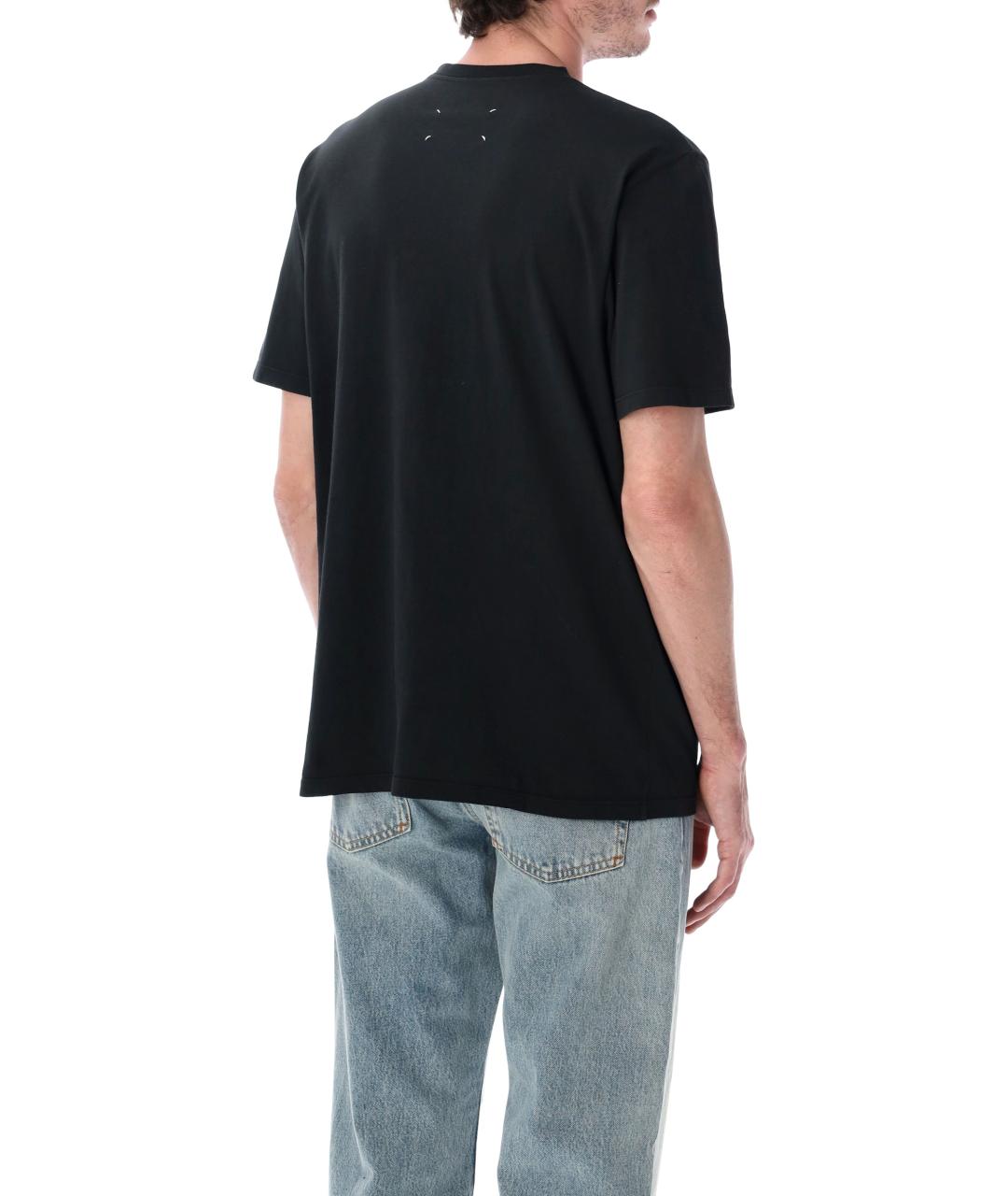 MAISON MARGIELA Черная хлопковая футболка, фото 3