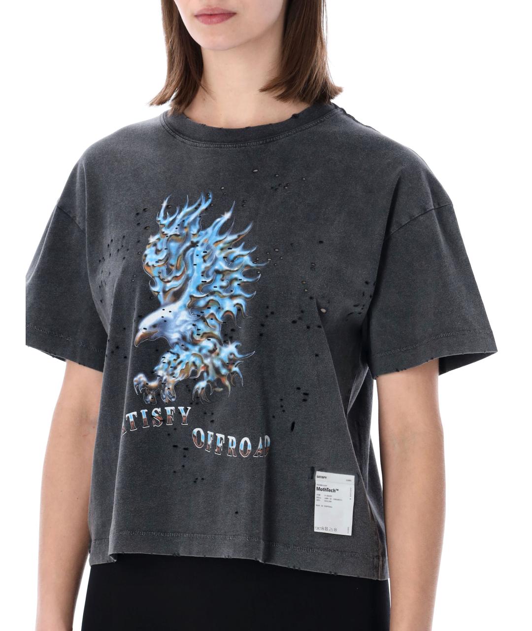 SATISFY Серая хлопковая футболка, фото 3