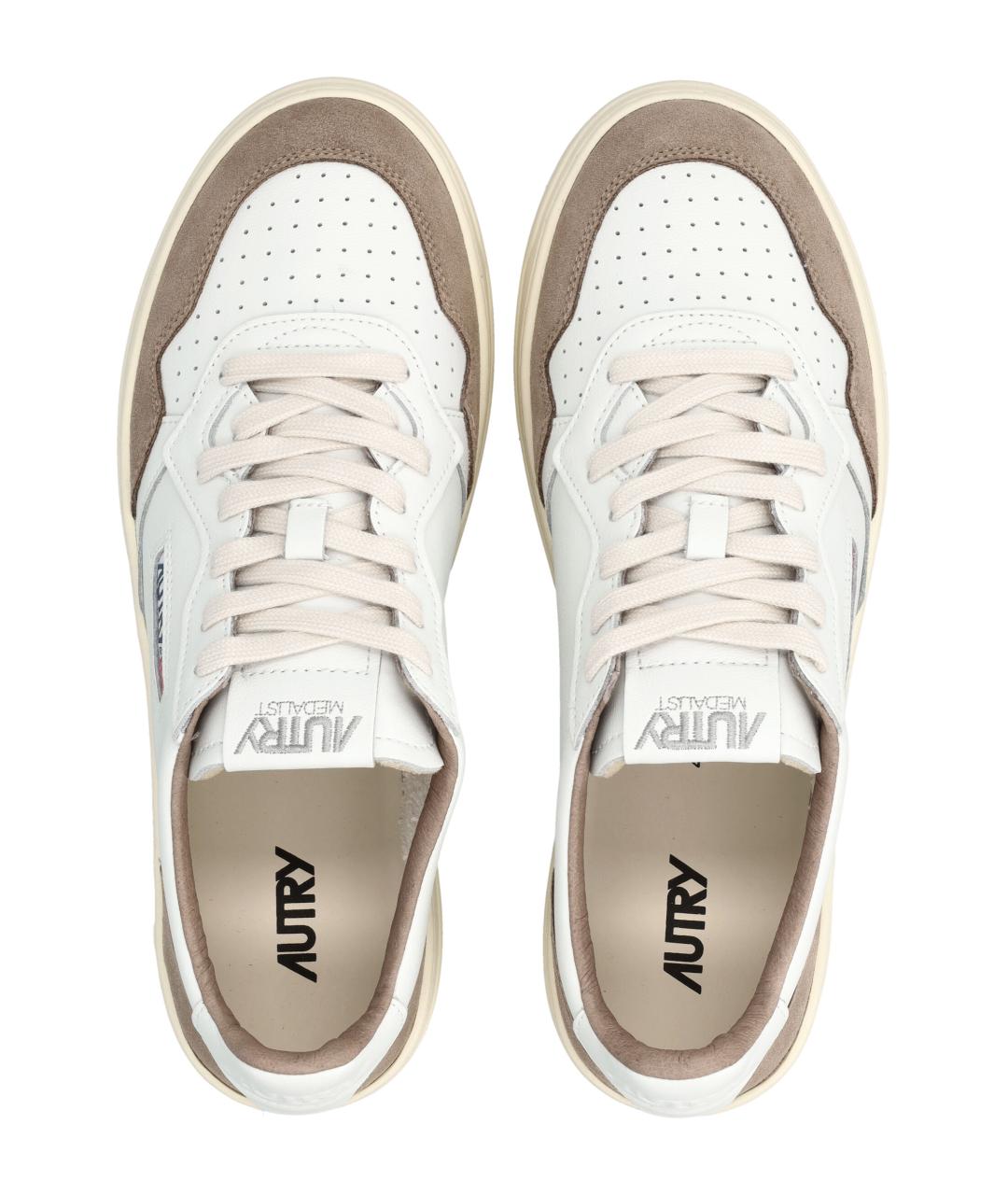 AUTRY Белые кожаные низкие кроссовки / кеды, фото 2