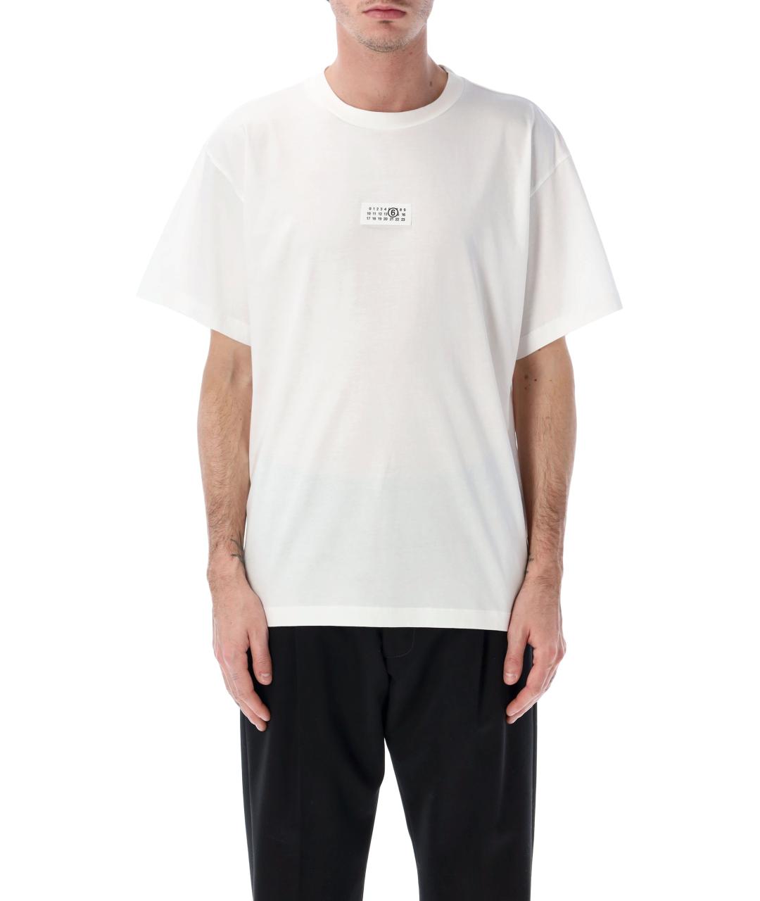 MM6 MAISON MARGIELA Белая хлопковая футболка, фото 1