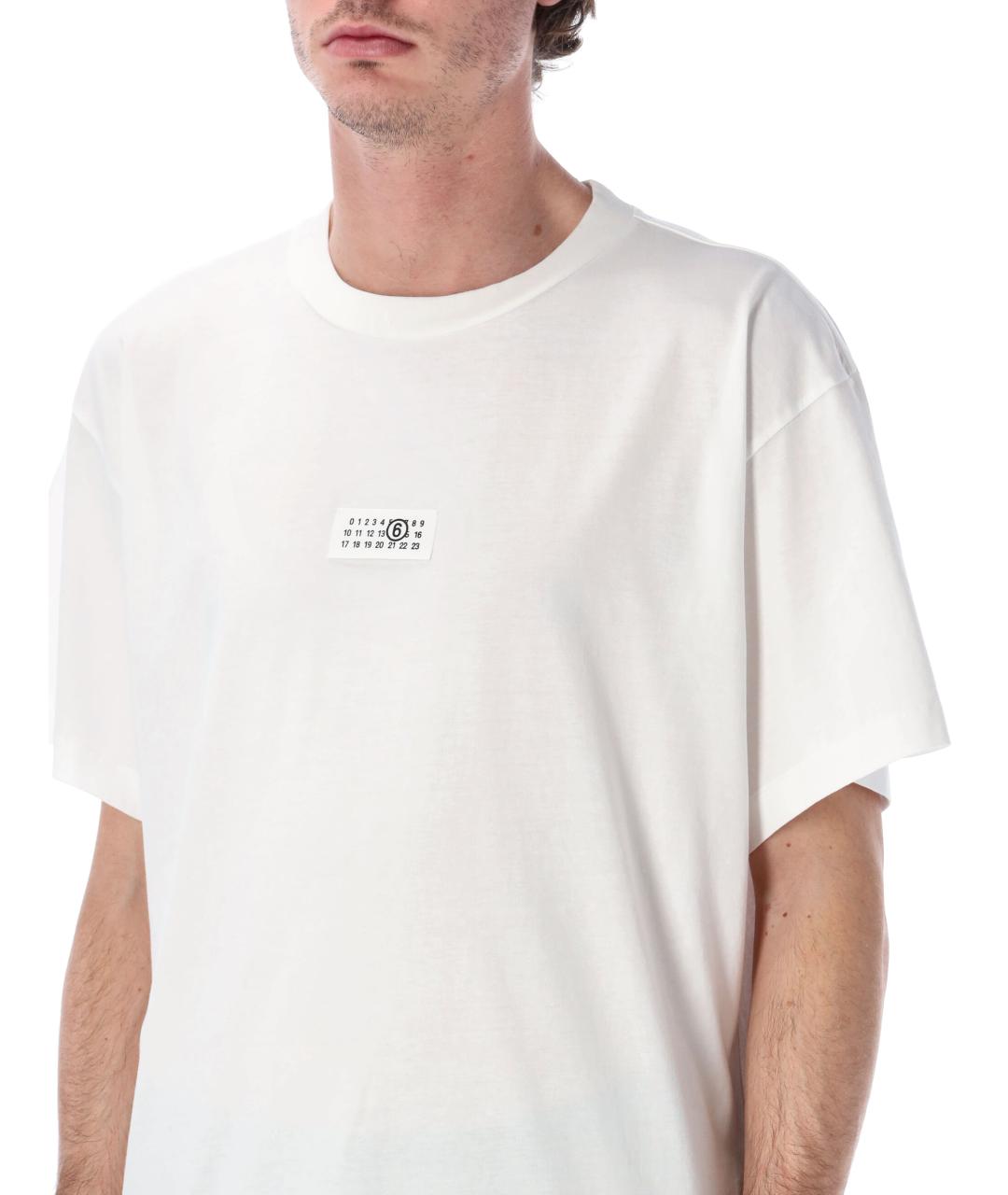 MM6 MAISON MARGIELA Белая хлопковая футболка, фото 3