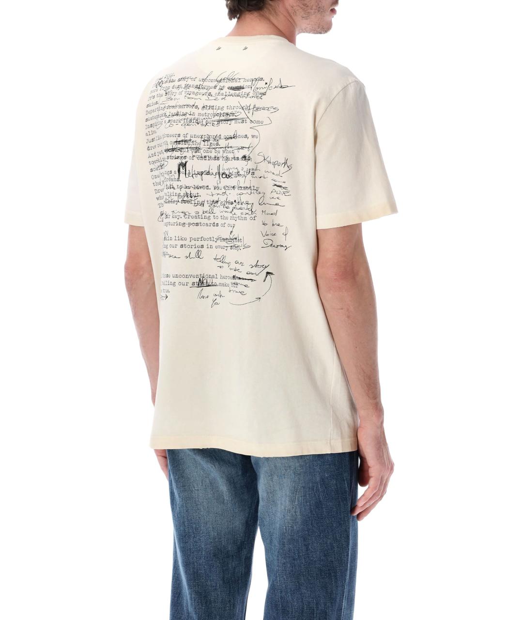 GOLDEN GOOSE DELUXE BRAND Белая хлопковая футболка, фото 2