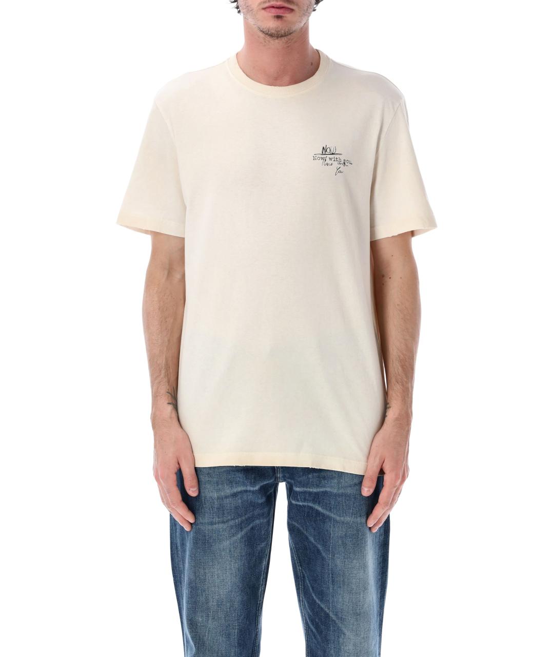 GOLDEN GOOSE DELUXE BRAND Белая хлопковая футболка, фото 1