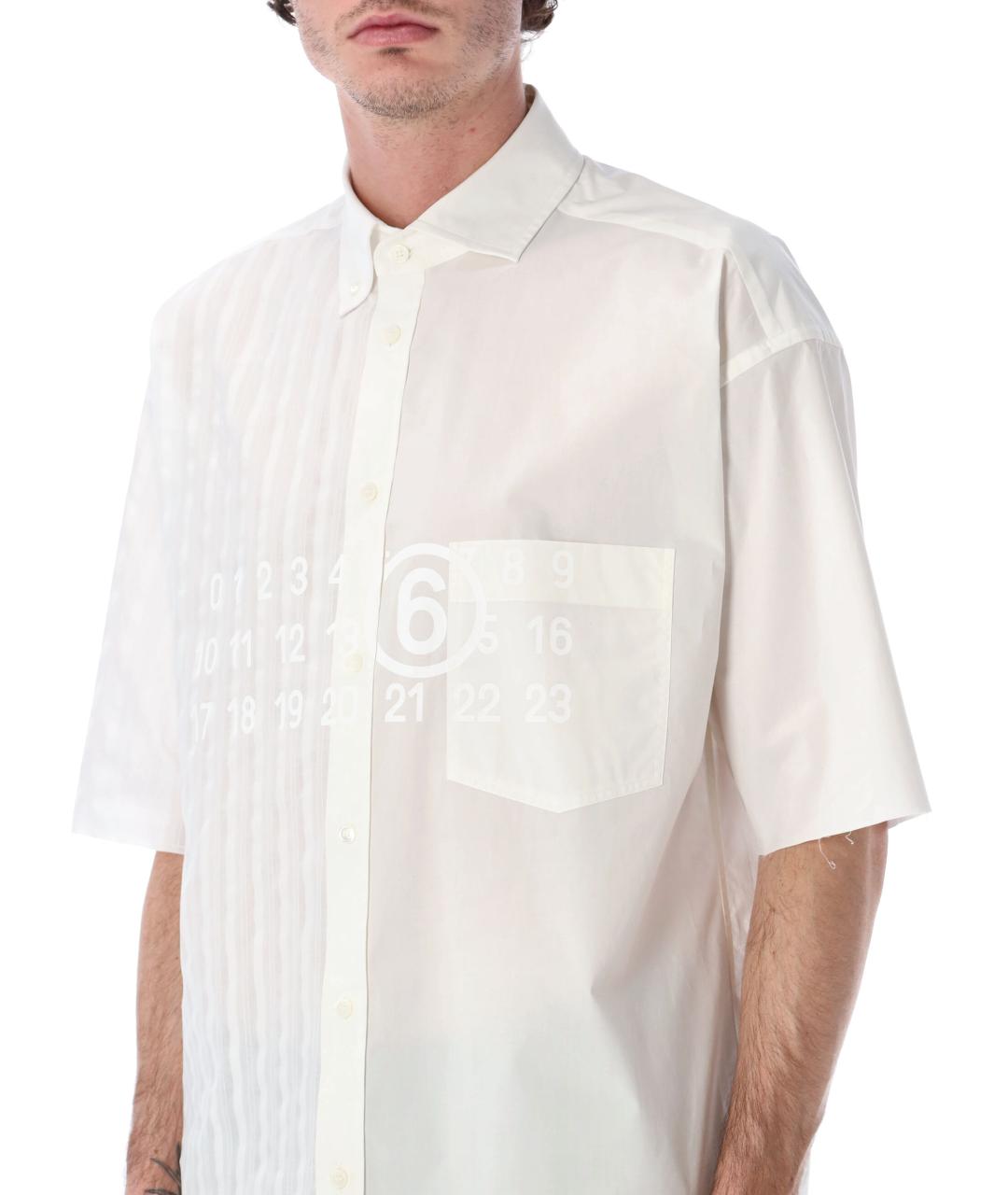 MM6 MAISON MARGIELA Белая хлопковая кэжуал рубашка, фото 3