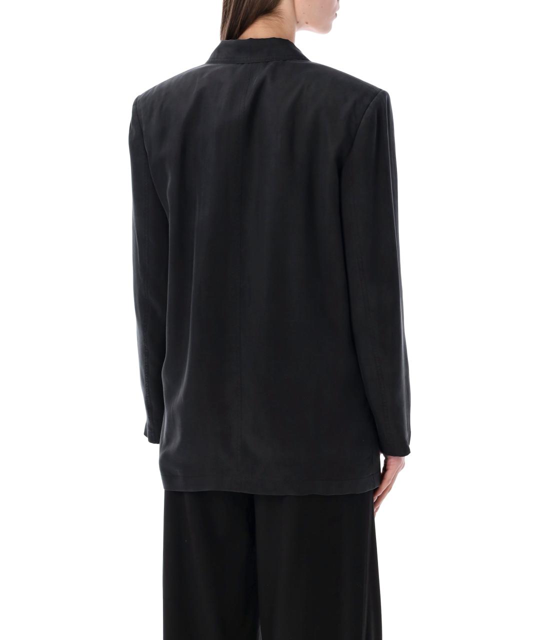 SAINT LAURENT Черный шелковый жакет/пиджак, фото 2