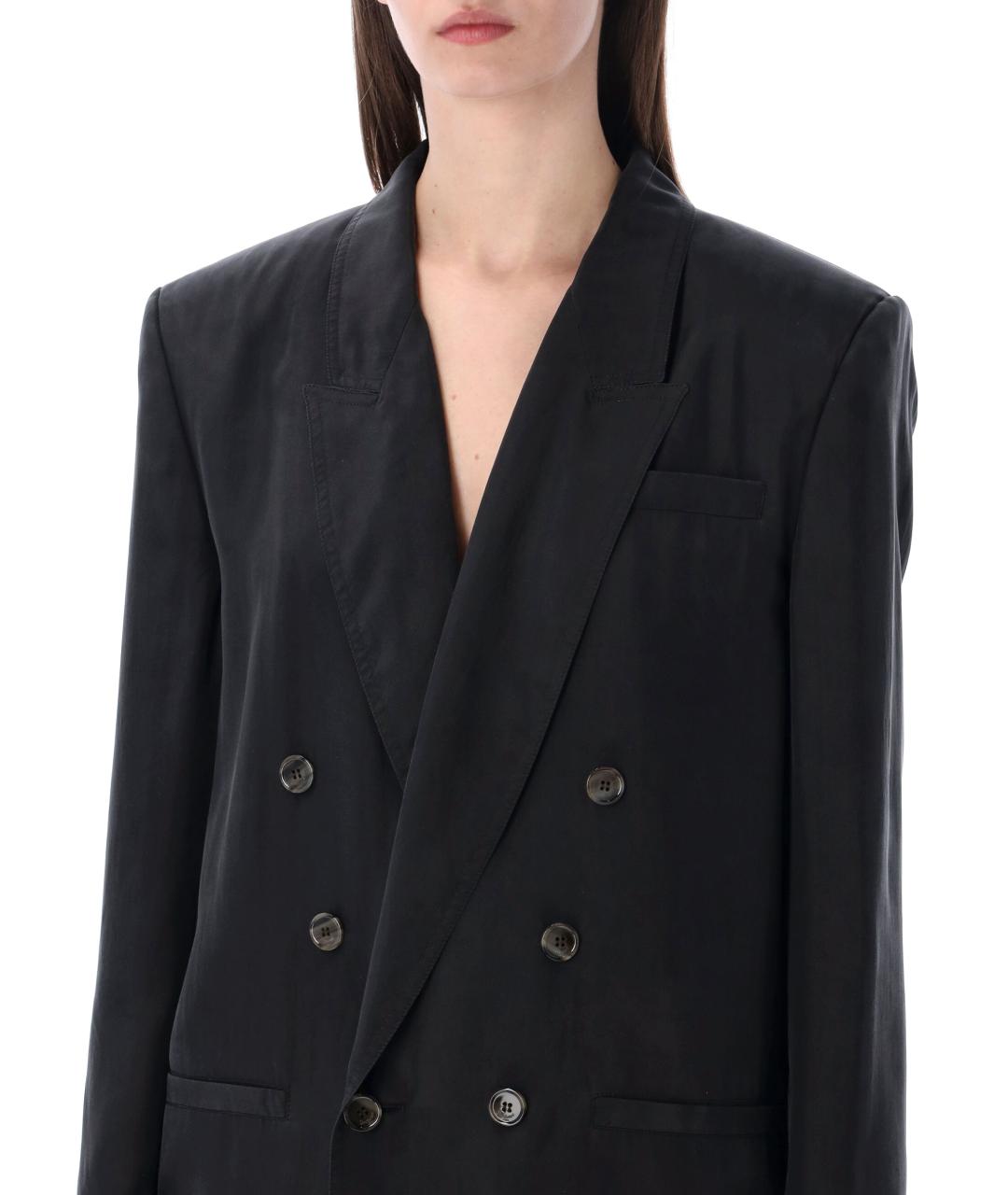 SAINT LAURENT Черный шелковый жакет/пиджак, фото 3