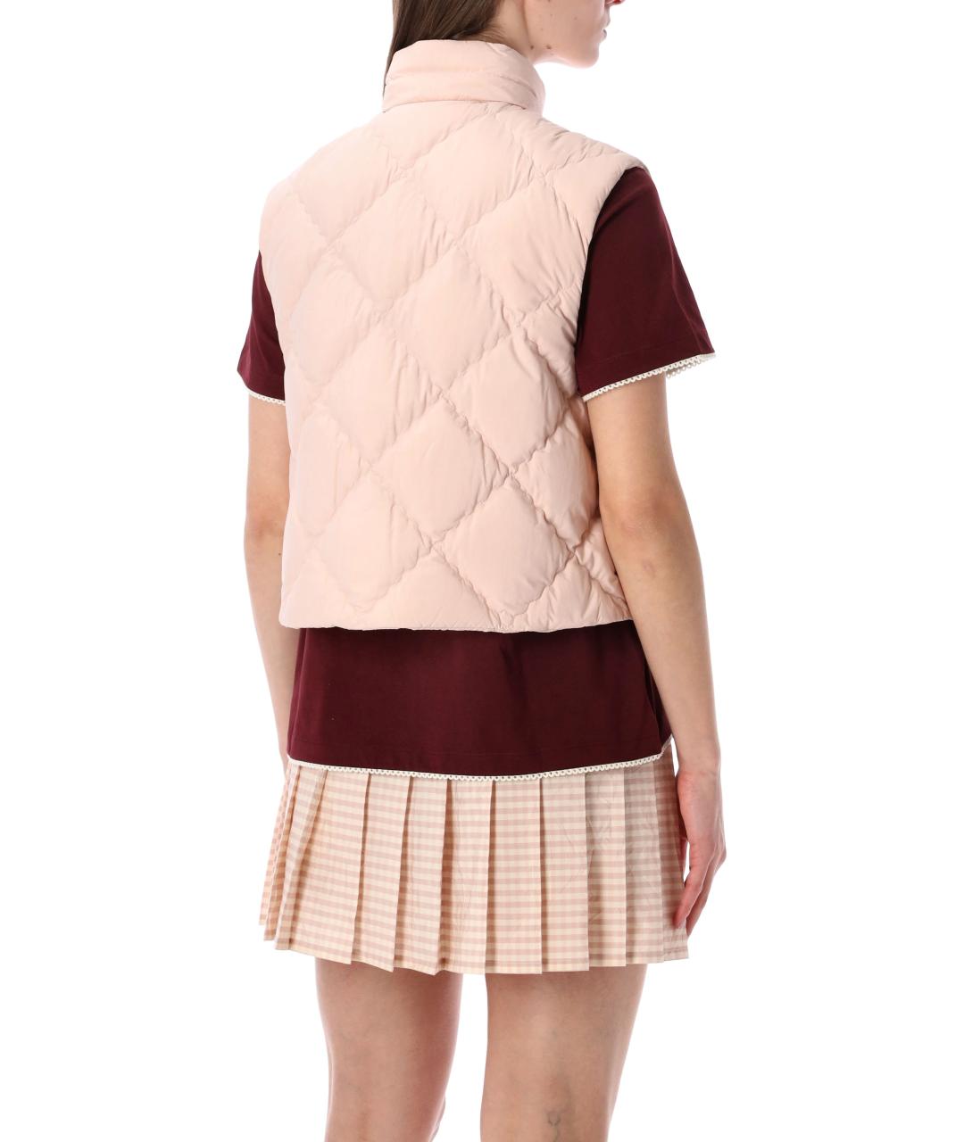 MONCLER Розовый полиамидовый жилет, фото 2