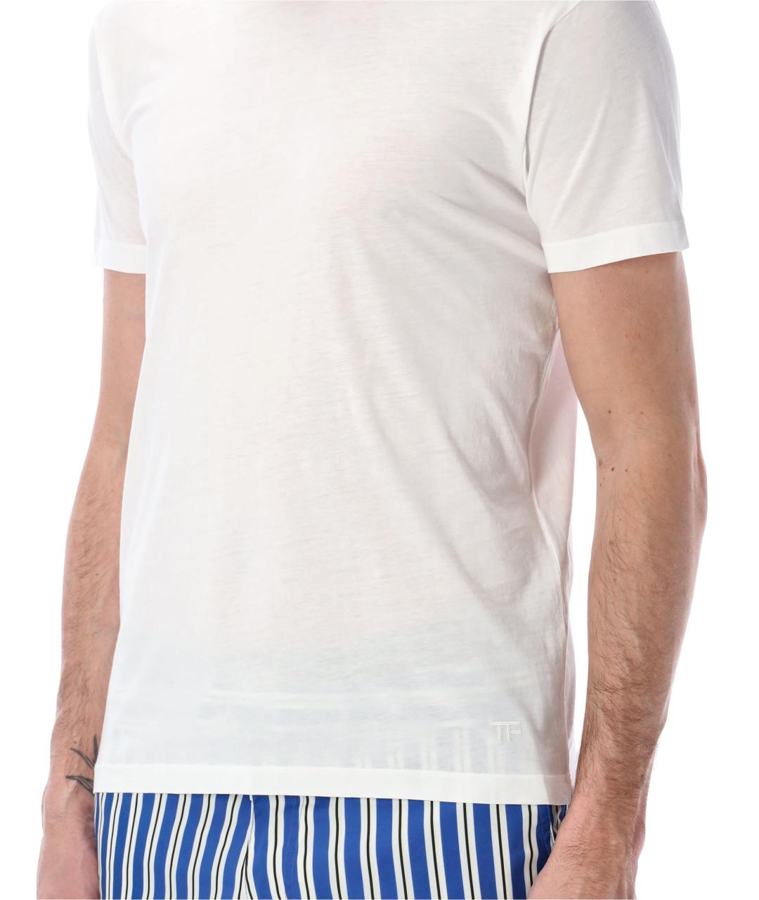 TOM FORD Белая хлопковая футболка, фото 3