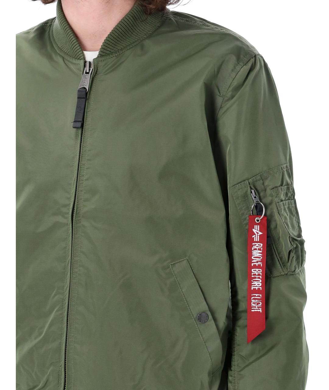 ALPHA INDUSTRIES Зеленая полиамидовая куртка, фото 2