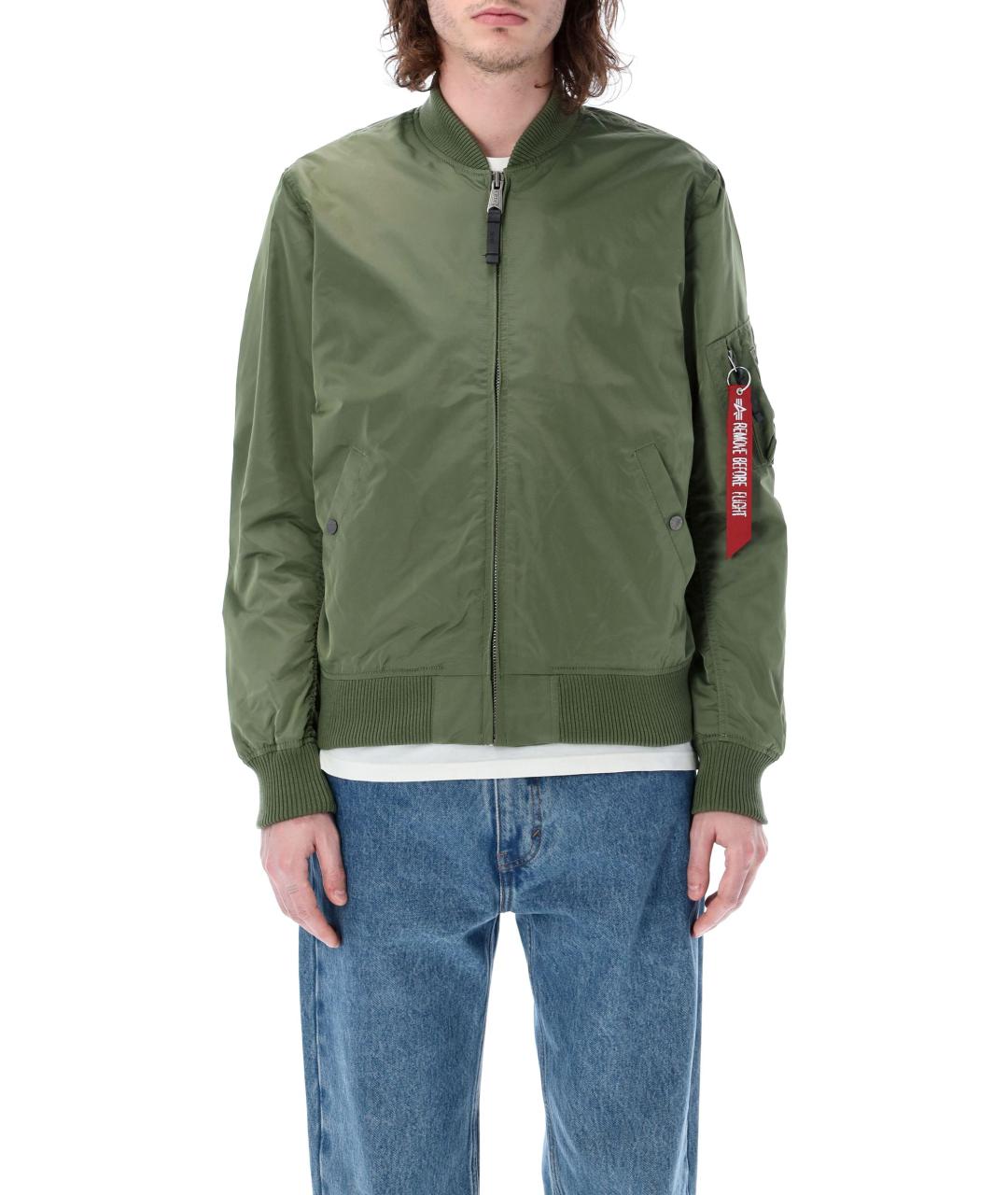 ALPHA INDUSTRIES Зеленая полиамидовая куртка, фото 1