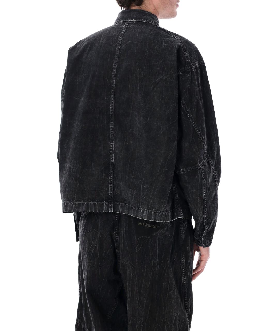 AND WANDER Черная хлопковая куртка, фото 2