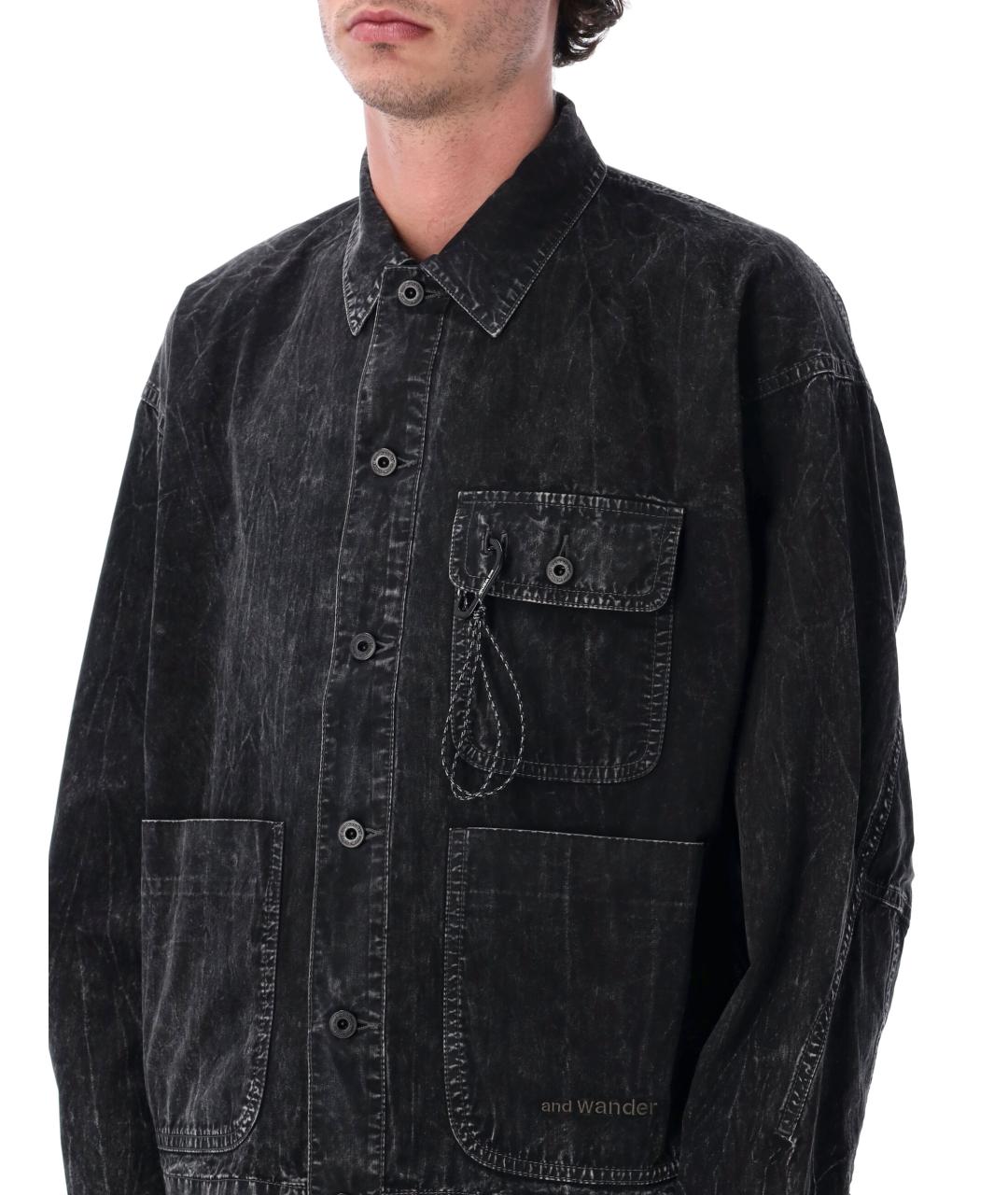 AND WANDER Черная хлопковая куртка, фото 3