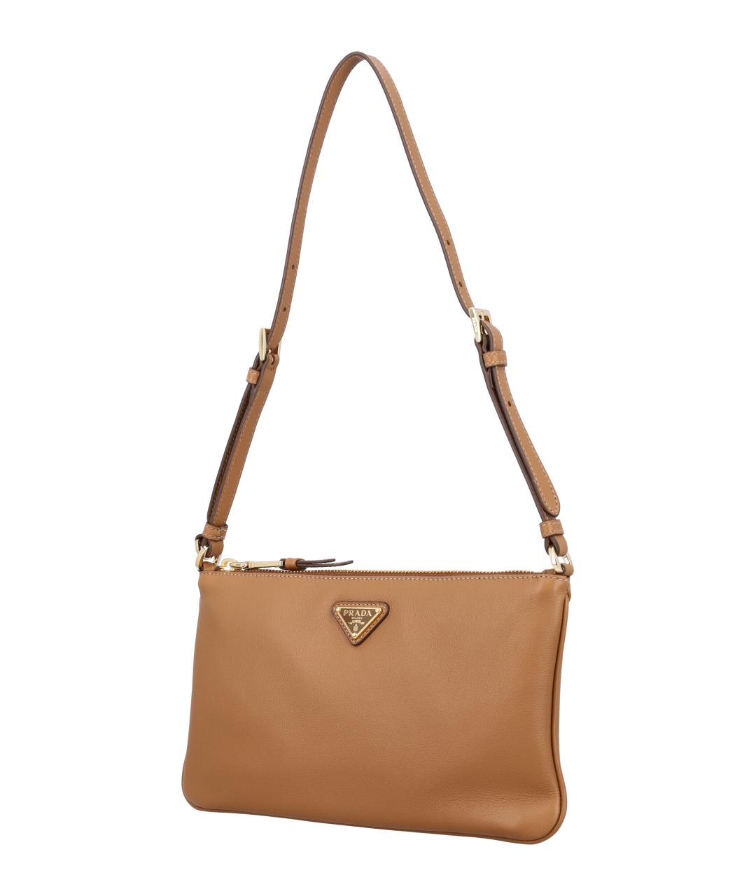 PRADA Коричневая кожаная сумка через плечо, фото 3