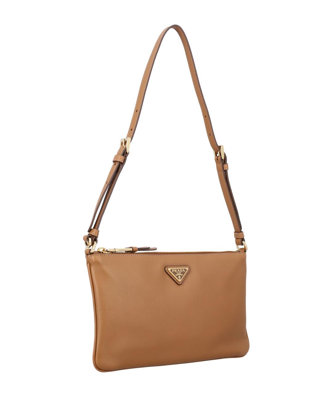 PRADA Коричневая кожаная сумка через плечо, фото 2