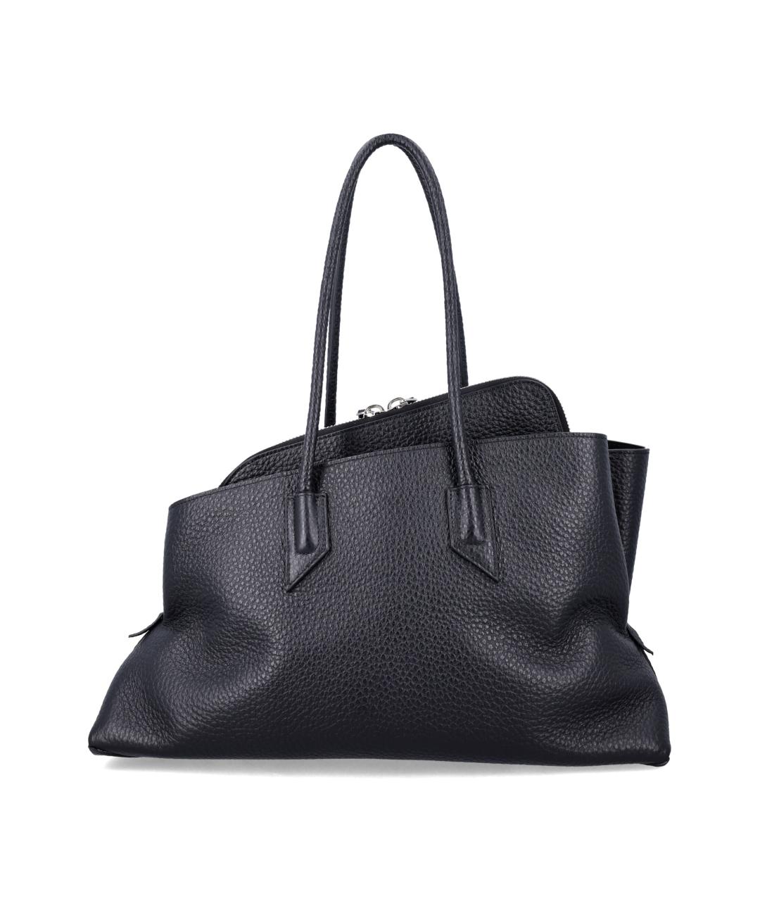 THE ATTICO Черная кожаная сумка тоут, фото 3