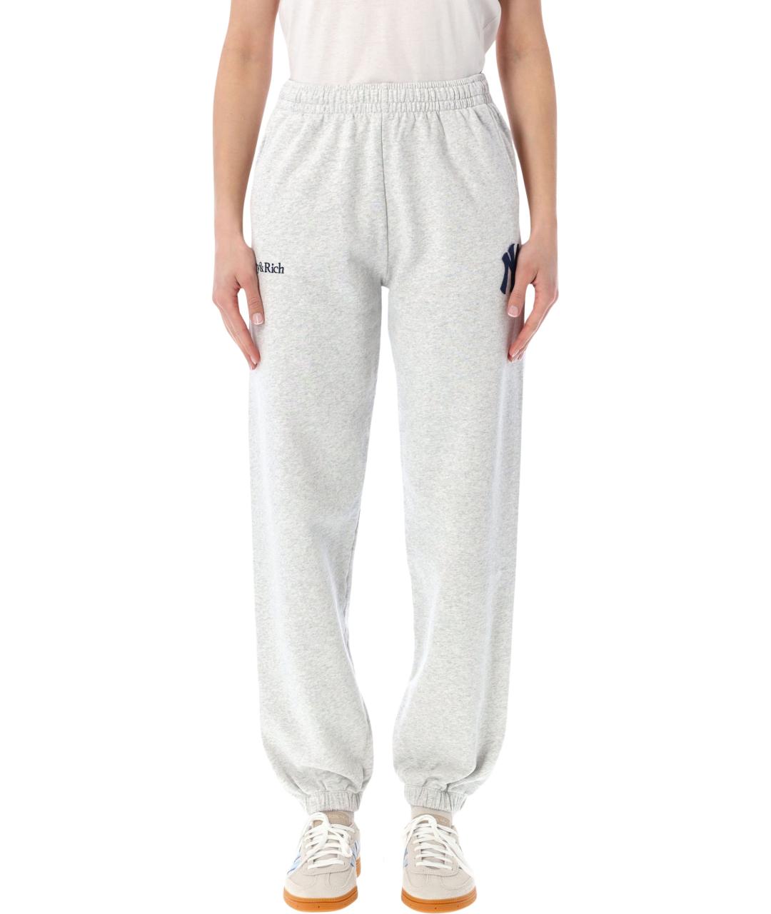 SPORTY AND RICH Серые хлопковые спортивные брюки и шорты, фото 1