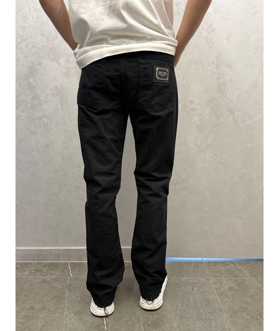 JEAN PAUL GAULTIER Черные хлопковые джинсы, фото 4
