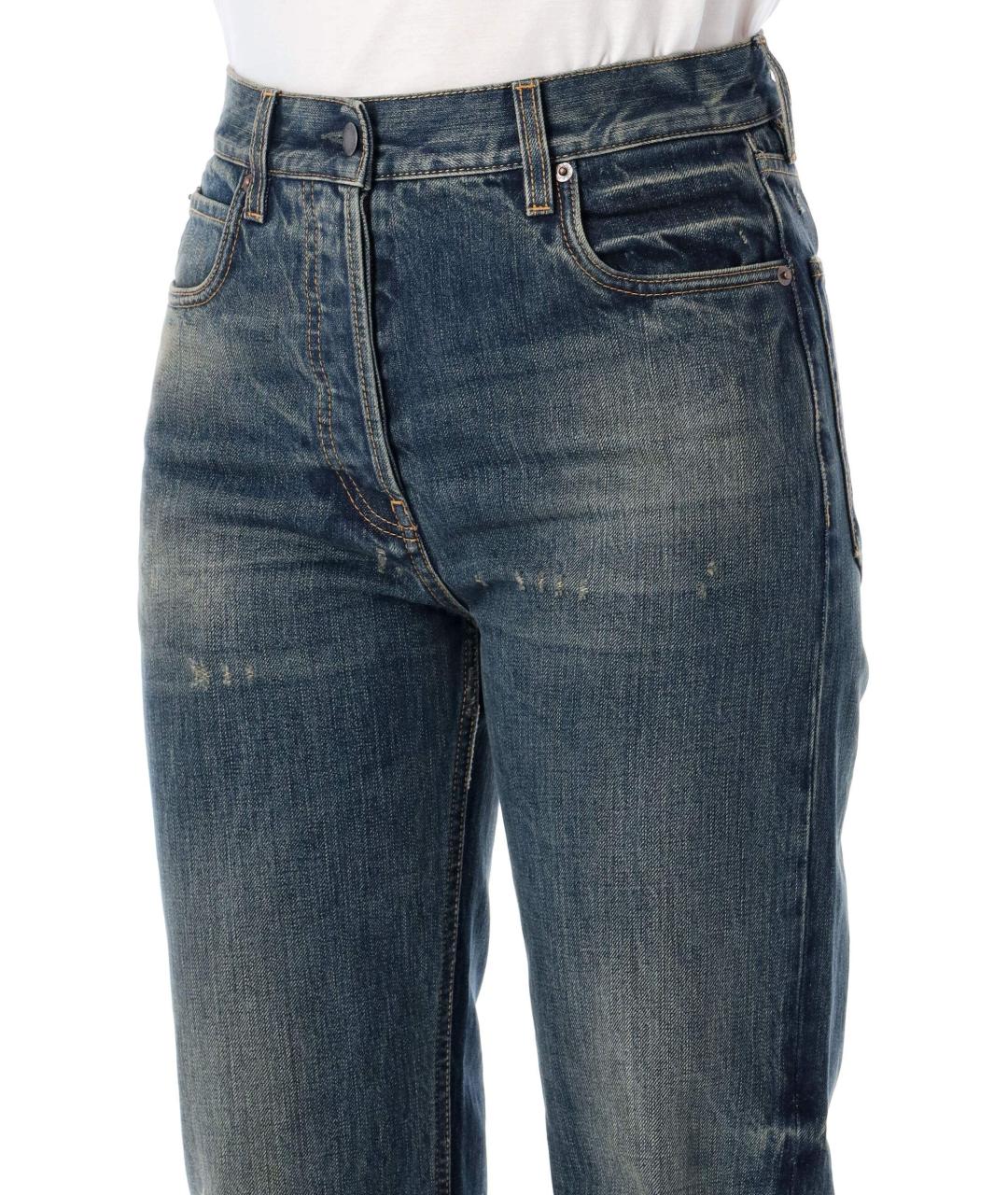 PRADA Синие хлопковые прямые джинсы, фото 3