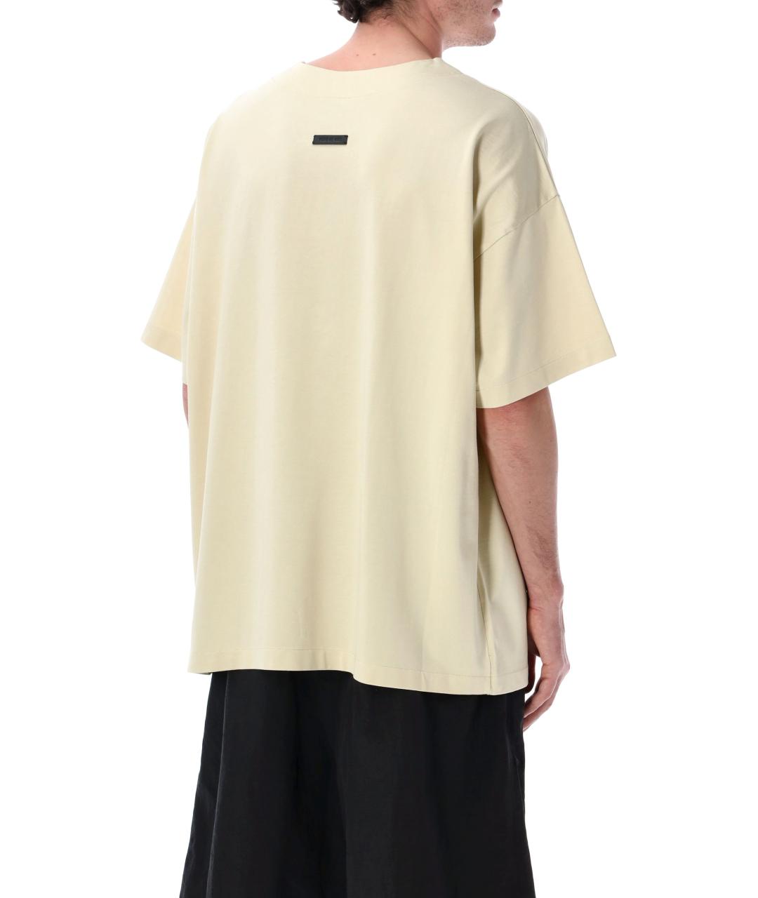 FEAR OF GOD Бежевая хлопковая футболка, фото 2