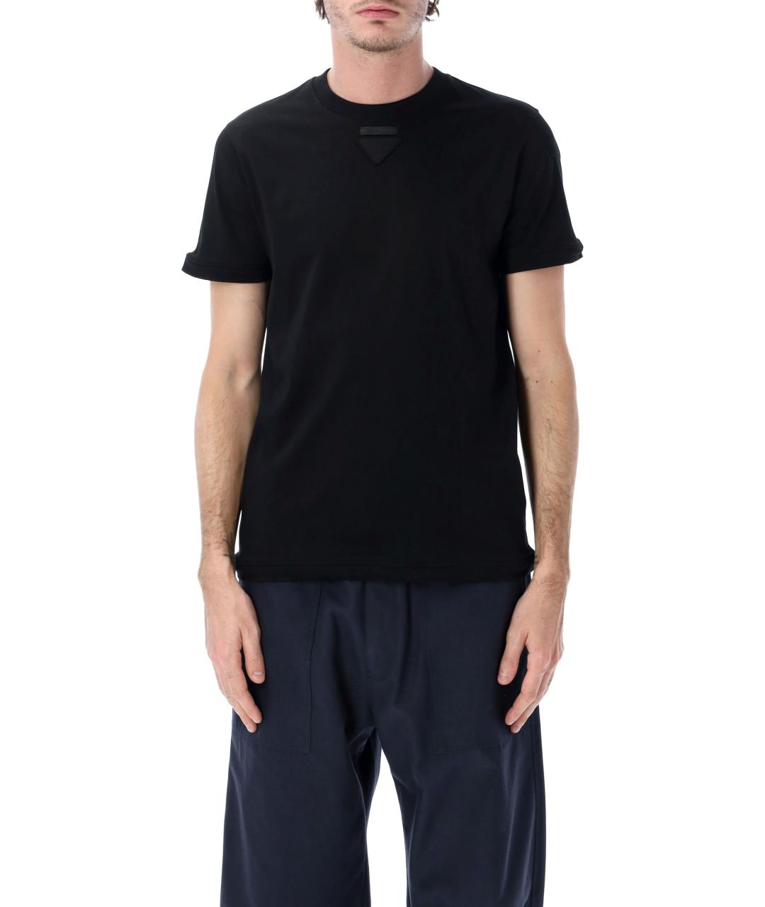 PRADA Черная хлопковая футболка, фото 1