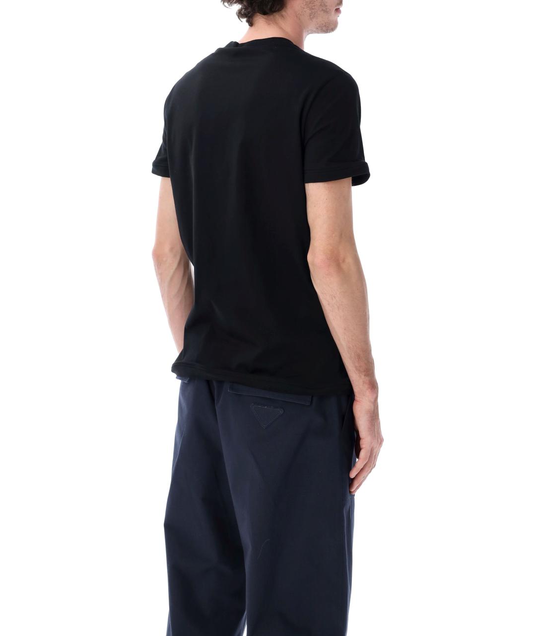 PRADA Черная хлопковая футболка, фото 2