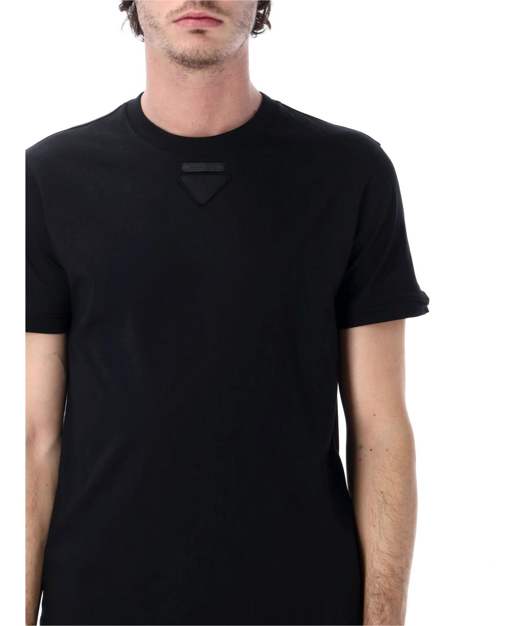 PRADA Черная хлопковая футболка, фото 3