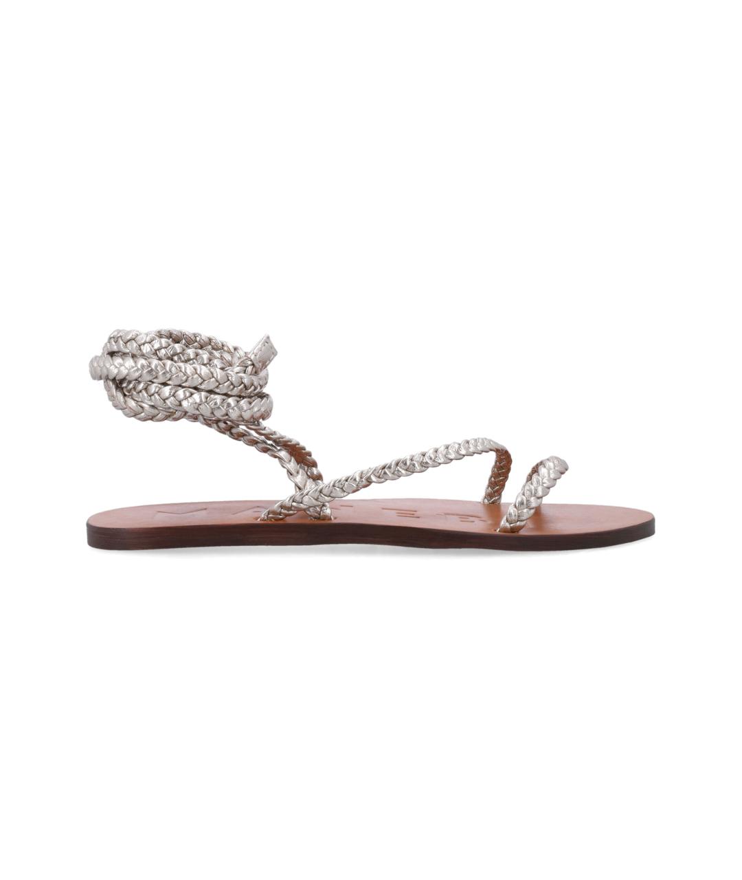 MANEBI Серебряные кожаные сандалии, фото 1