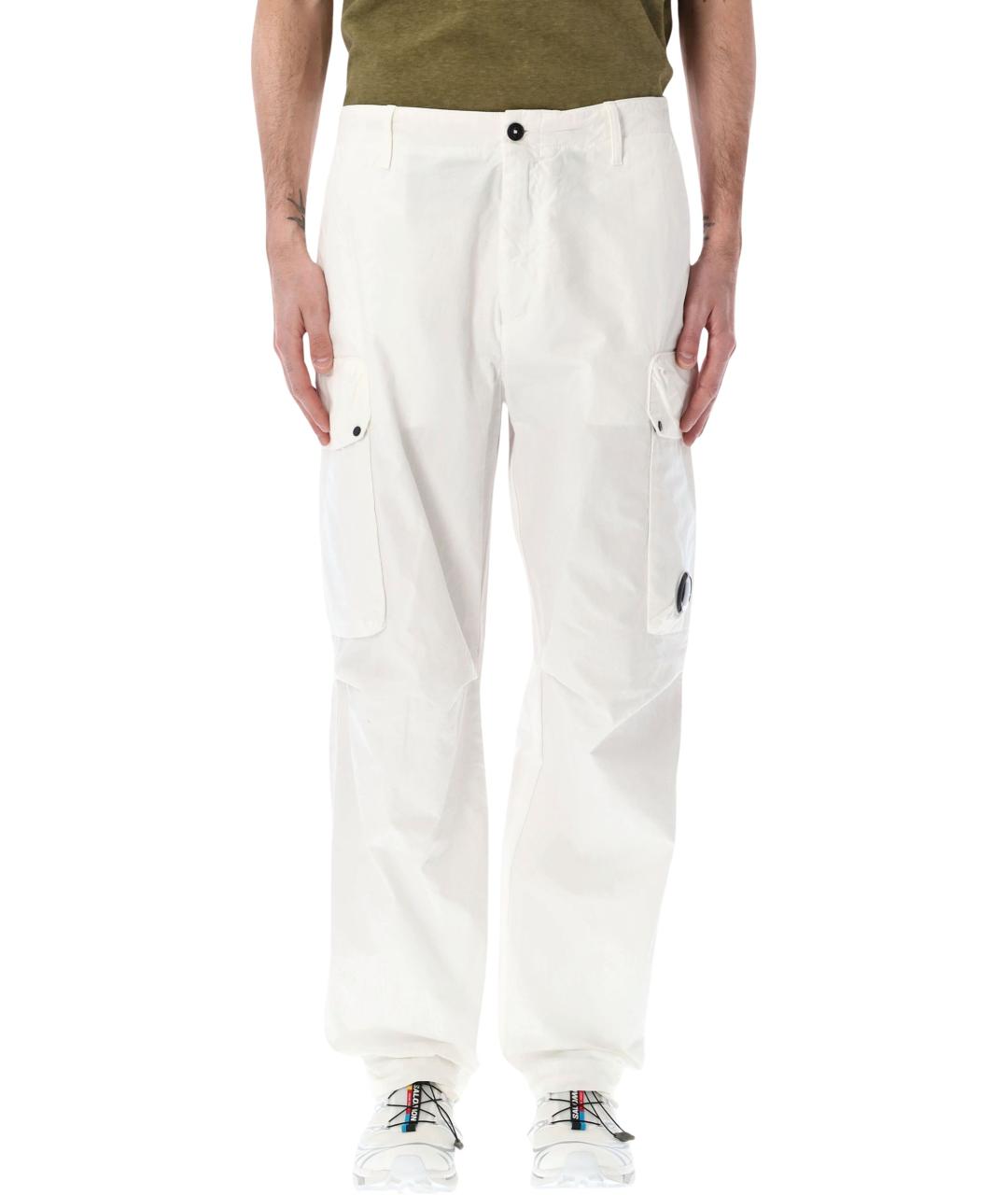CP COMPANY Белые хлопковые повседневные брюки, фото 1