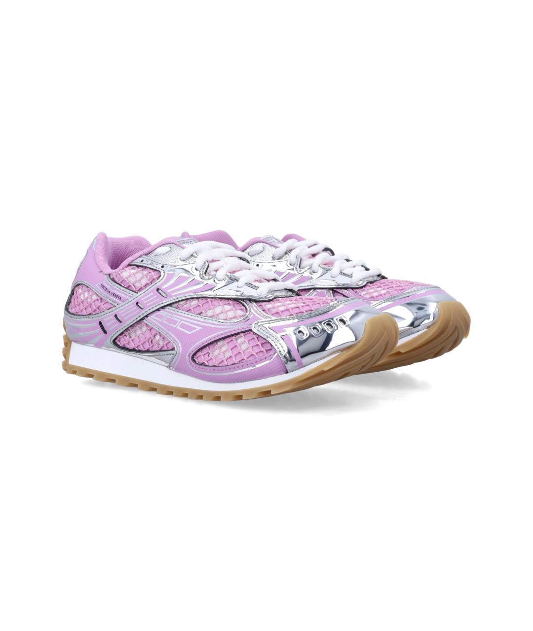 BOTTEGA VENETA Розовые синтетические кроссовки, фото 3