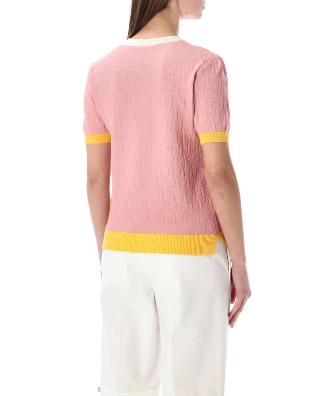 FENDI Розовый хлопковый джемпер / свитер, фото 2