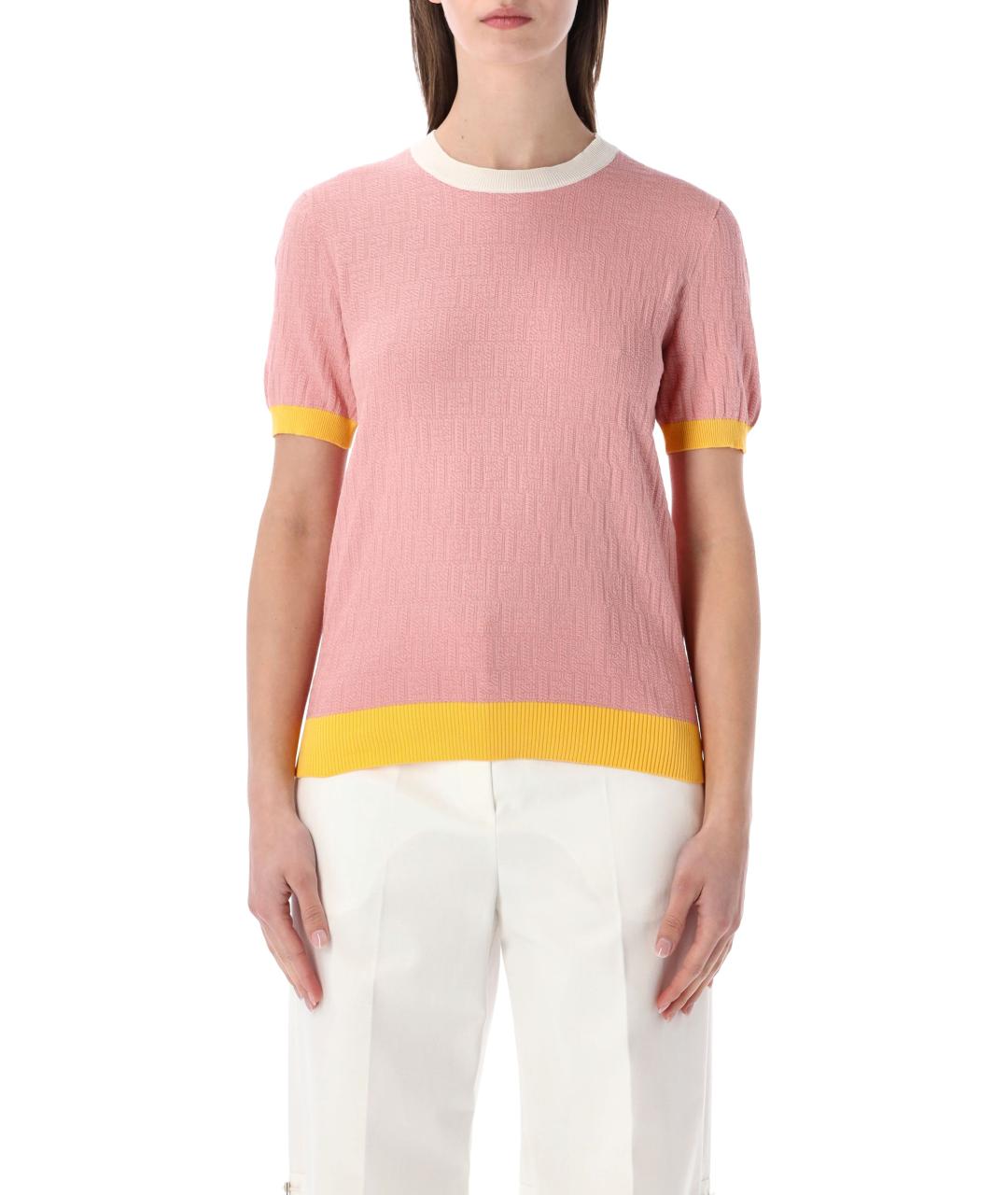 FENDI Розовый хлопковый джемпер / свитер, фото 1