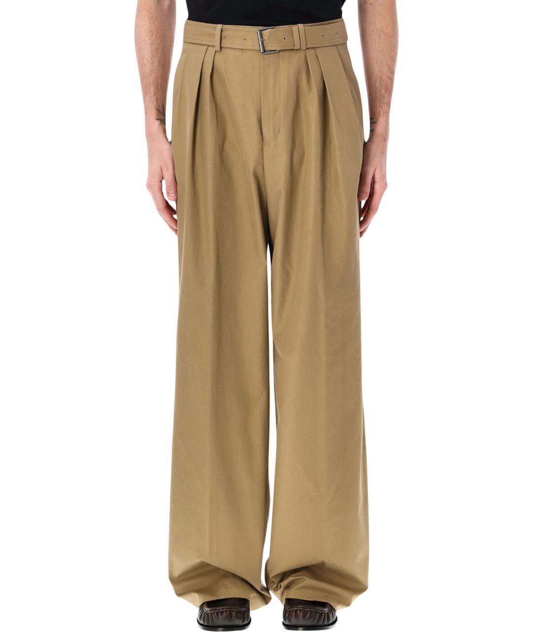 DRIES VAN NOTEN Коричневые хлопковые повседневные брюки, фото 1