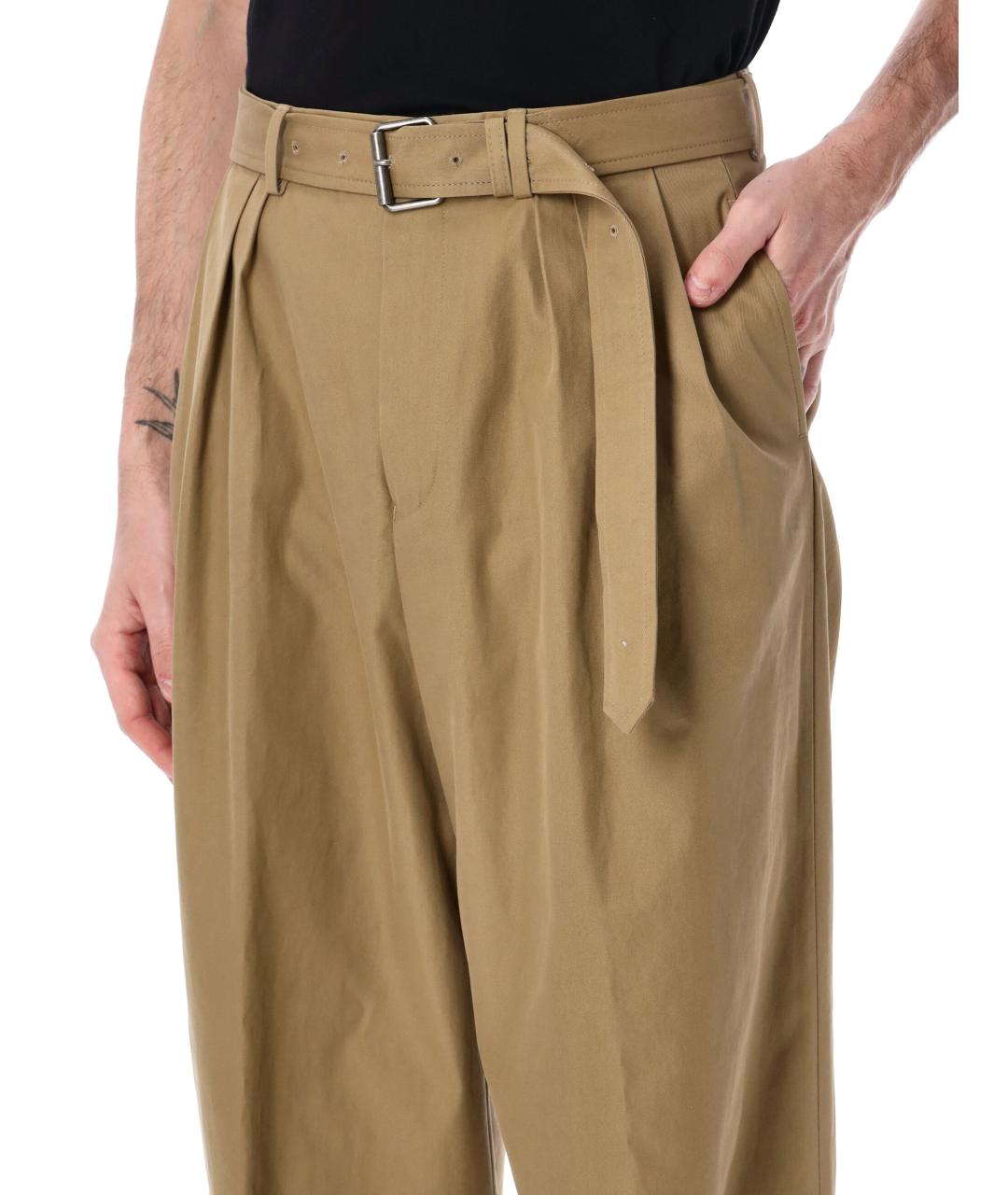 DRIES VAN NOTEN Коричневые хлопковые повседневные брюки, фото 3