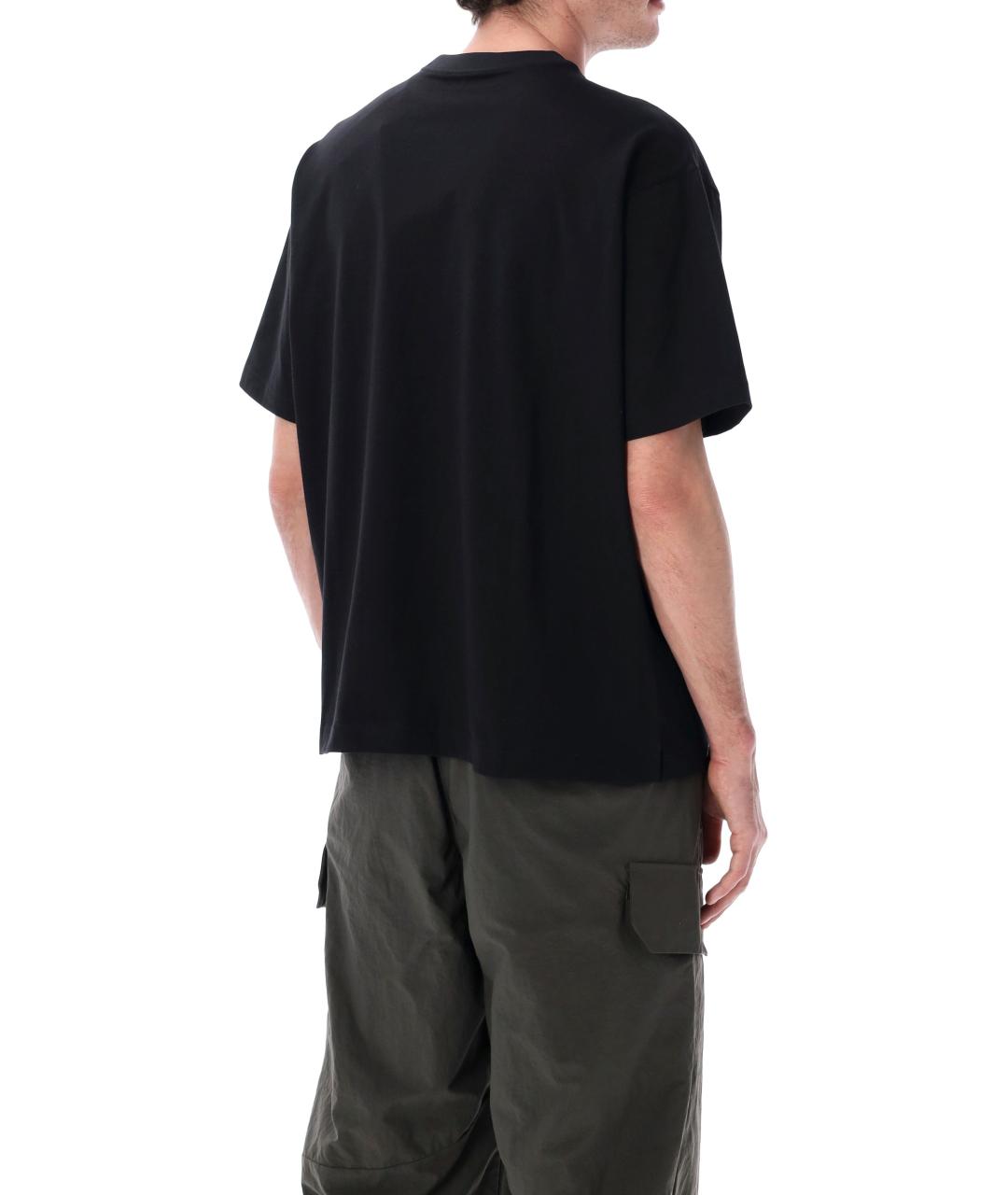 AND WANDER Черная хлопко-полиэстеровая футболка, фото 2