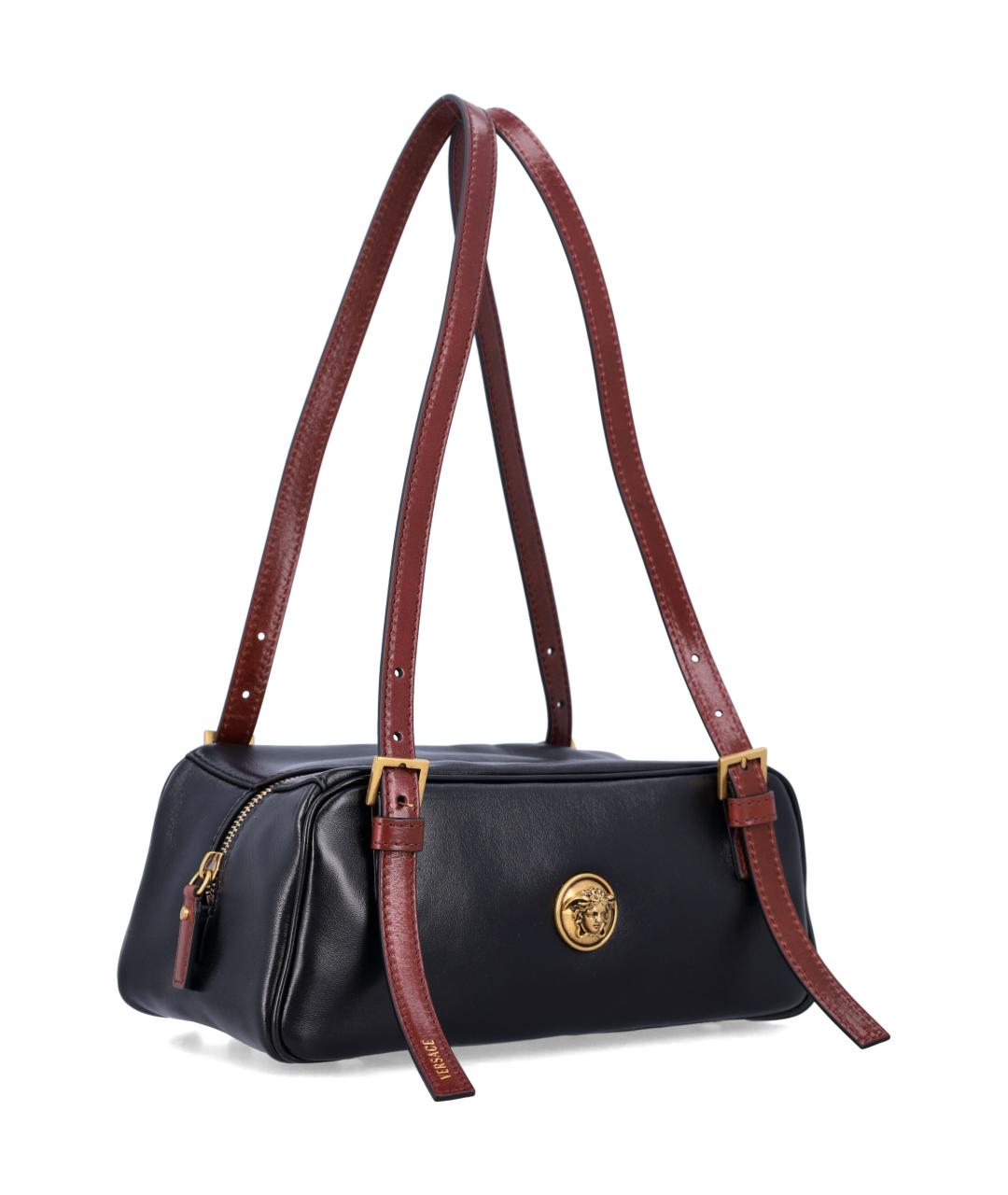 VERSACE Черная кожаная сумка через плечо, фото 2