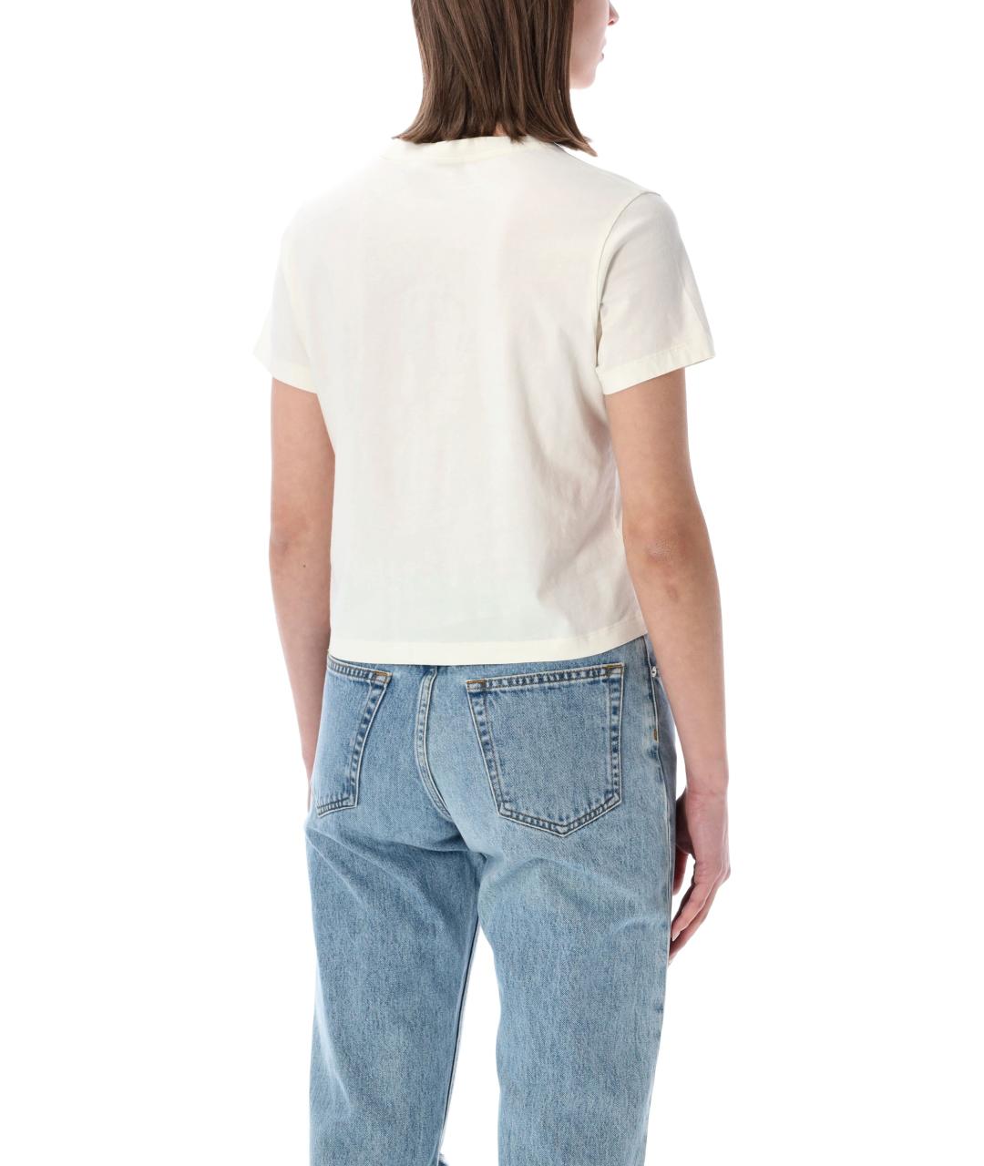 MAISON KITSUNE Белая хлопковая футболка, фото 2