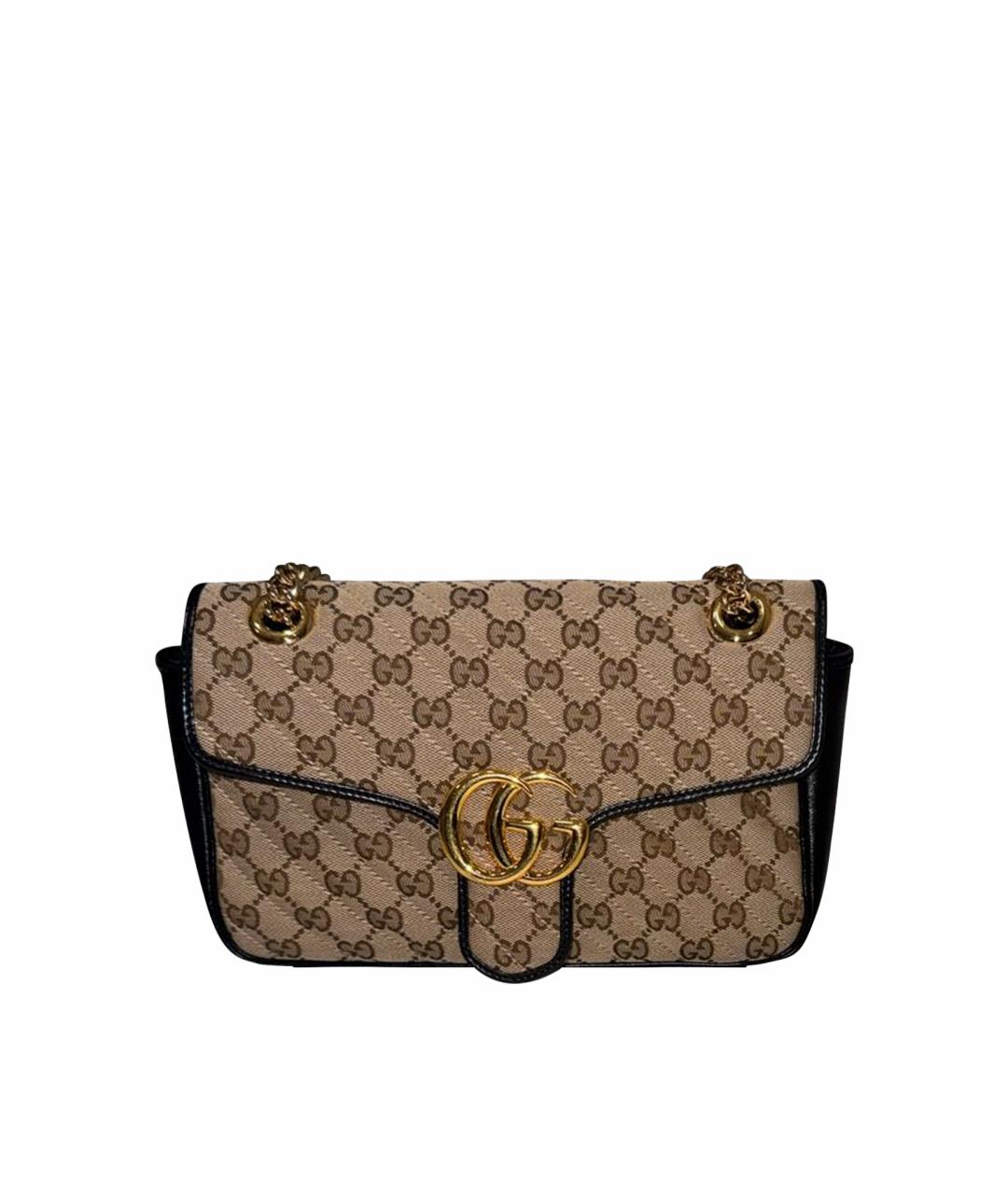 GUCCI Бежевая тканевая сумка через плечо, фото 1