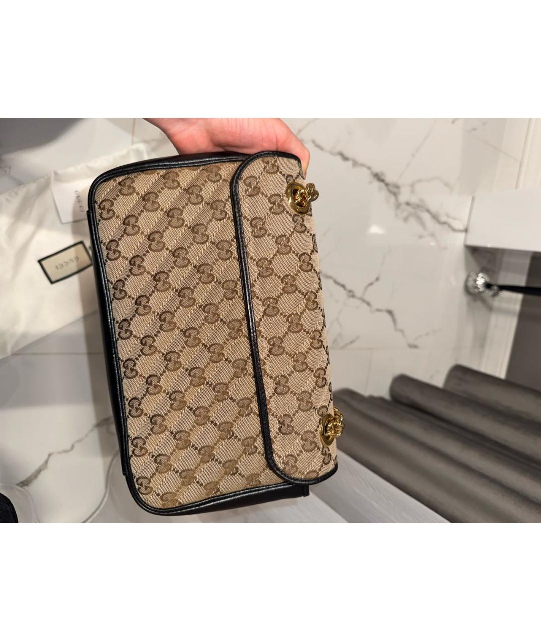 GUCCI Бежевая тканевая сумка через плечо, фото 2