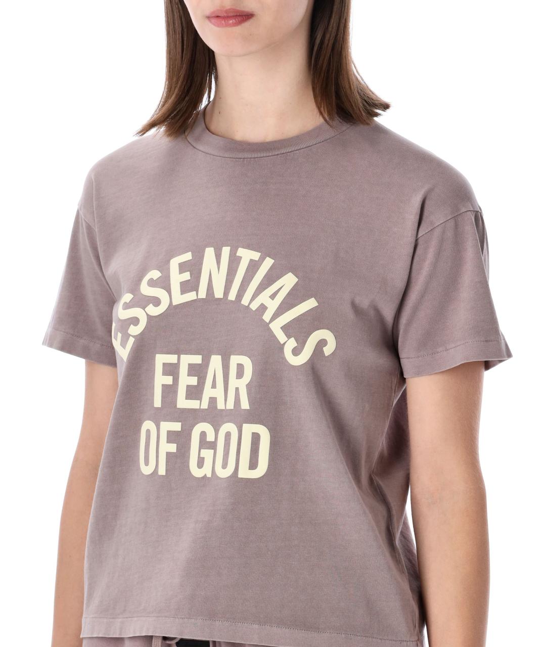 FEAR OF GOD ESSENTIALS Фиолетовая хлопковая футболка, фото 3