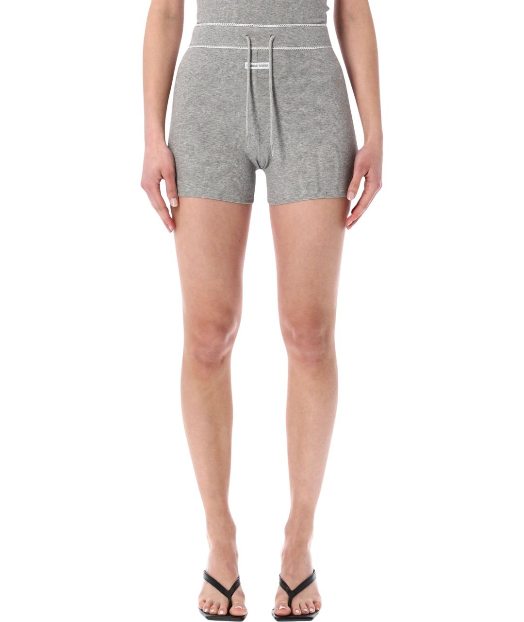 MARINE SERRE Серые хлопковые шорты, фото 1